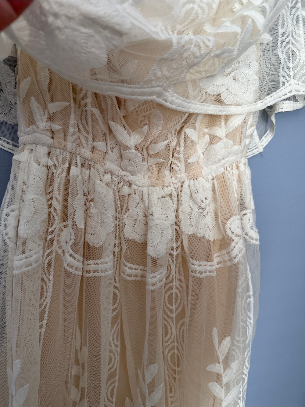 Baltic Born Leon Off Shoulder Maxi Dress Boho Bridal Lace Maternity Sz M NWT - Picture 7 of 13